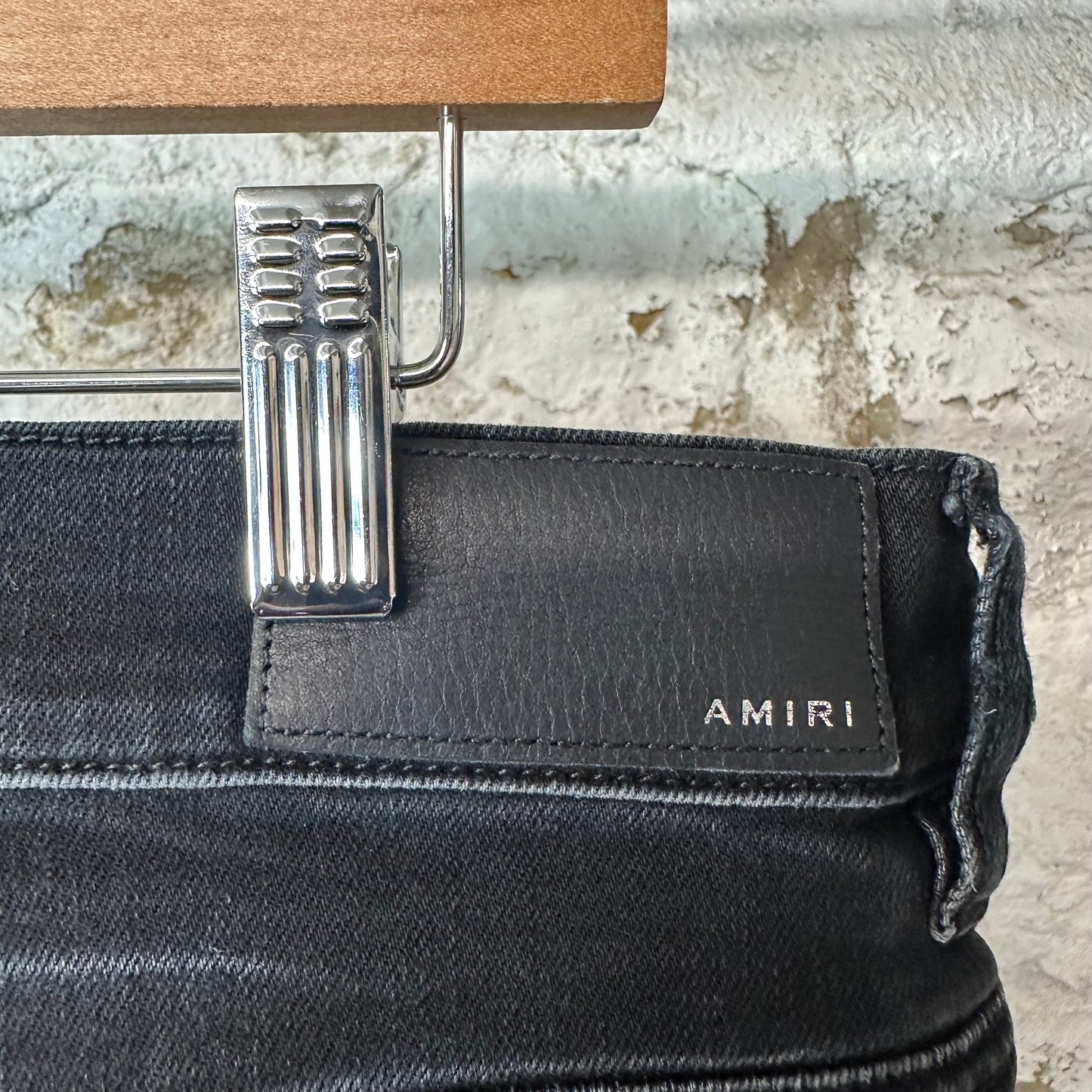 Amiri Blue Crystal Stagger Black Denim Jeans Sz 34