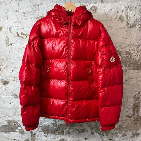 Moncler Ecrin Guibbotto Red Puffer Jacket Sz M (2) (Stained)
