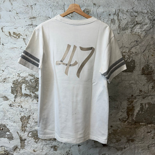 Dior Embroidered Spell 47 T-shirt White Sz S (Stains)