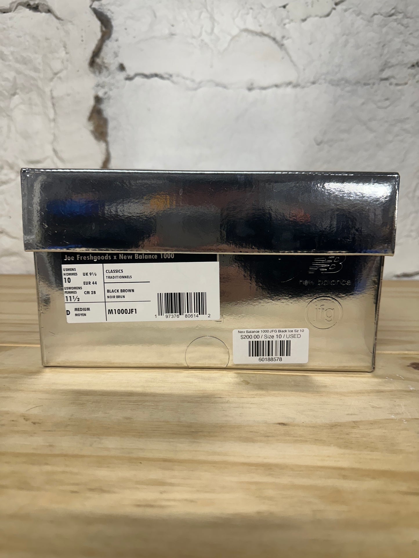 New Balance 1000 JoeFreshGoods When Things Were Pure Black Ice Sz 10