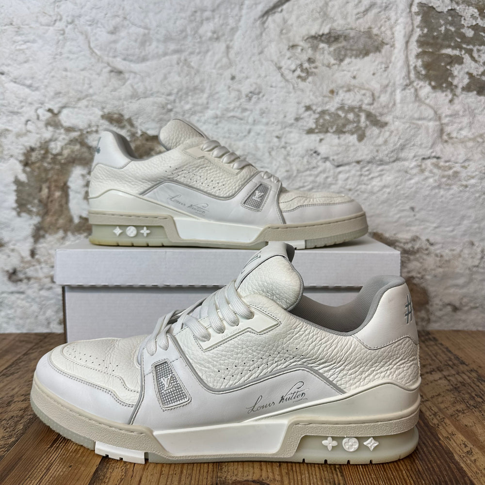 Louis Vuitton White Cream Trainer Sneaker Sz 11.5(10LV)