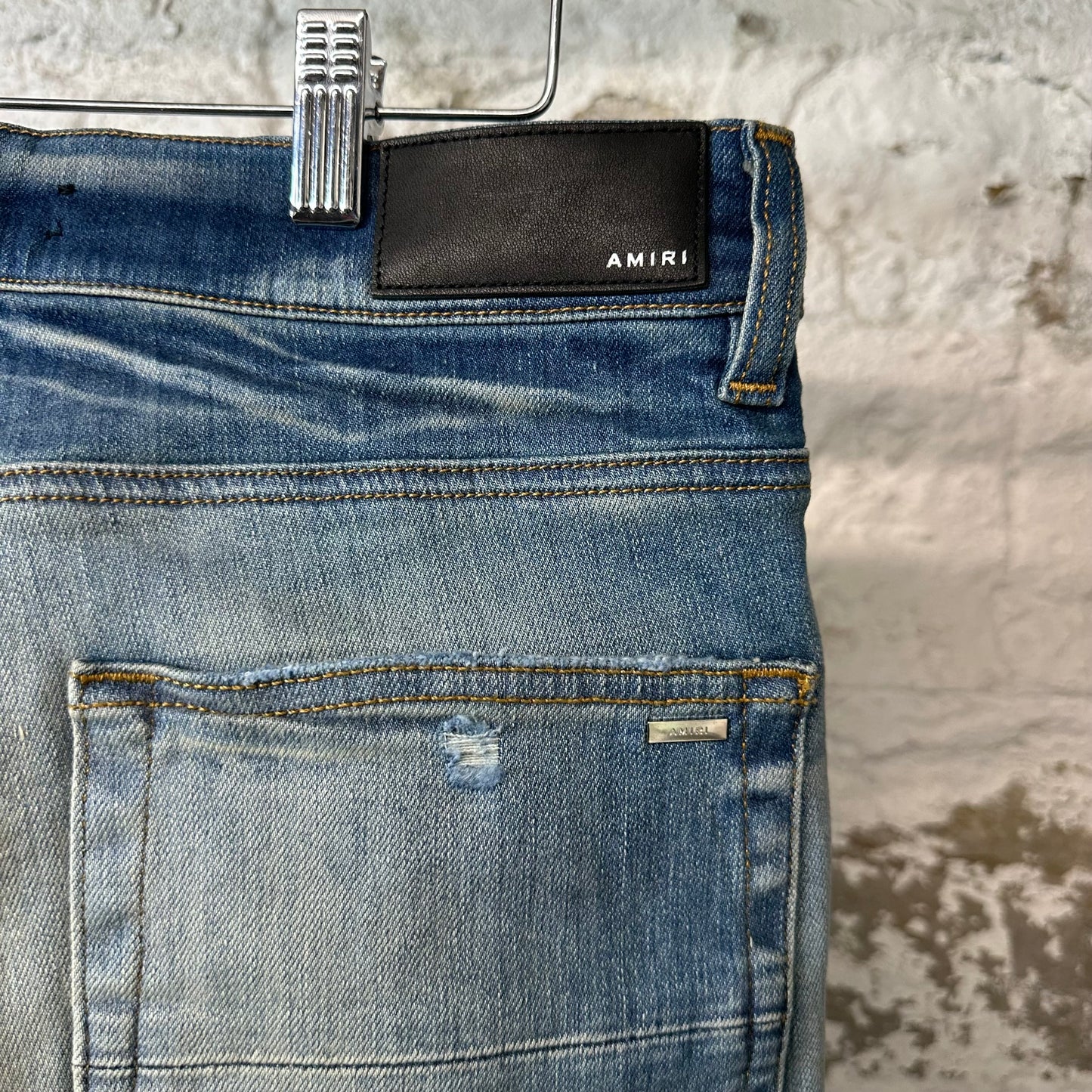 Amiri Honeycomb Indigo Stack Denim Jeans