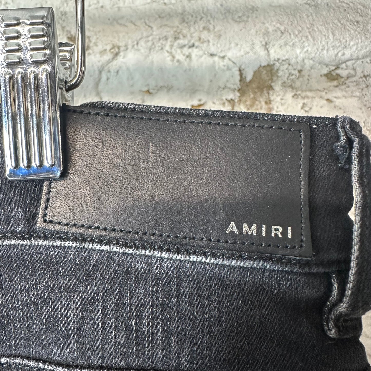 Amiri Fringe Wire Black Denim Jeans Sz 38