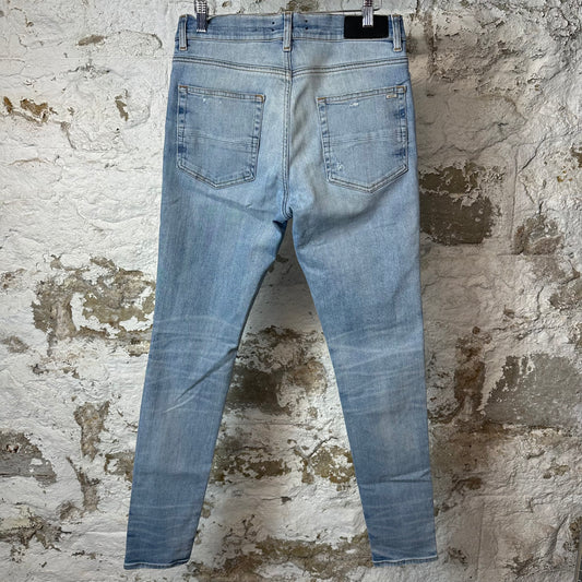 Amiri Distressed Patched Blue Denim Jeans Sz 32