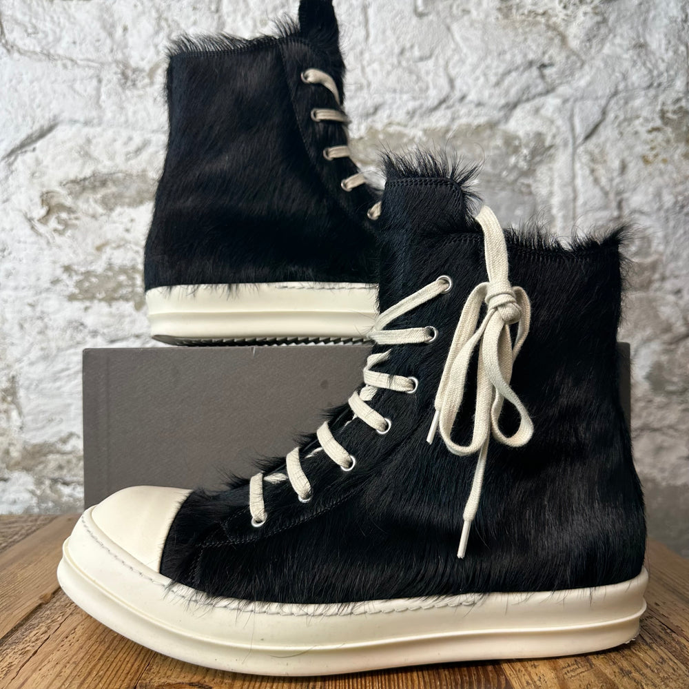 Rick Owens High Pony Hair Black Milk Sneaker Sz 12 (45)