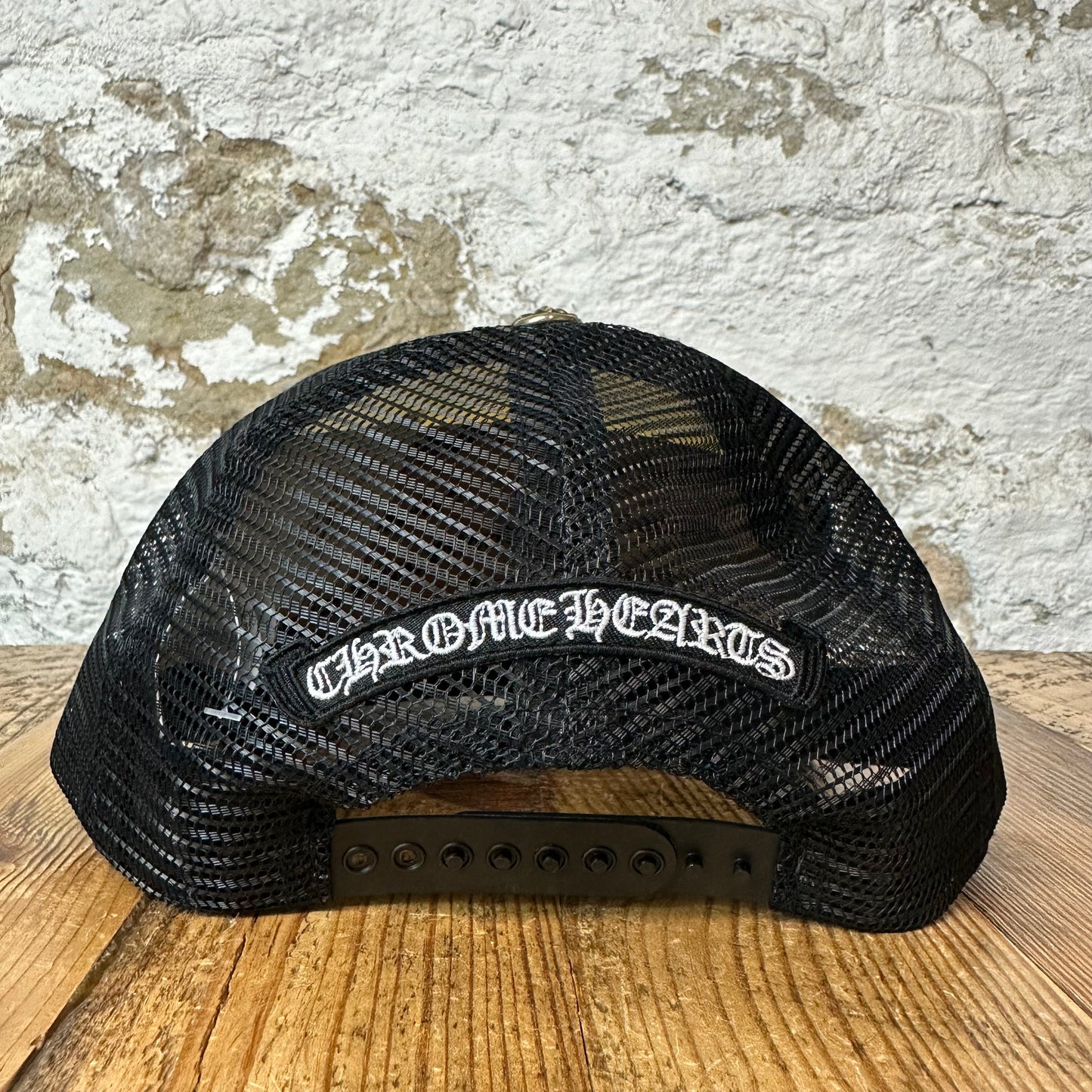 Chrome Hearts Red Eyechart White Black Trucker Hat