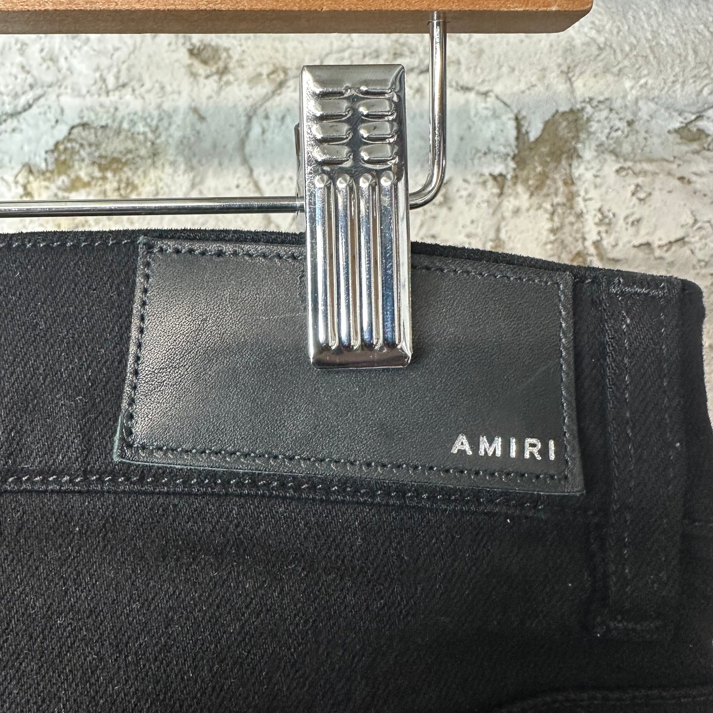 Amiri MX1 Cheetah Print Black Denim Jeans Sz 32