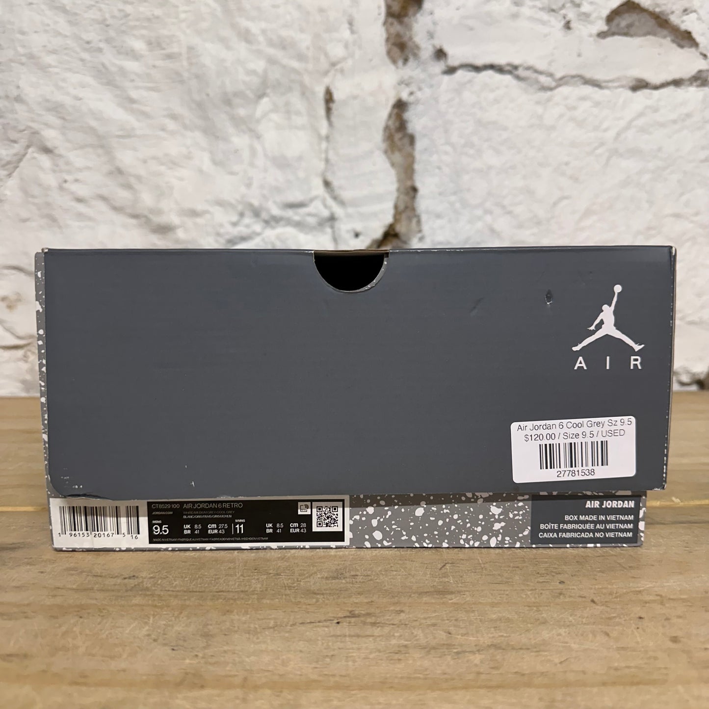 Air Jordan 6 Cool Grey Sz 9.5