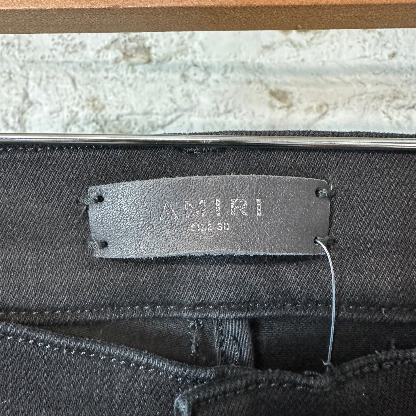 Amiri MX2 Black Patch Black Denim Jeans Sz 30