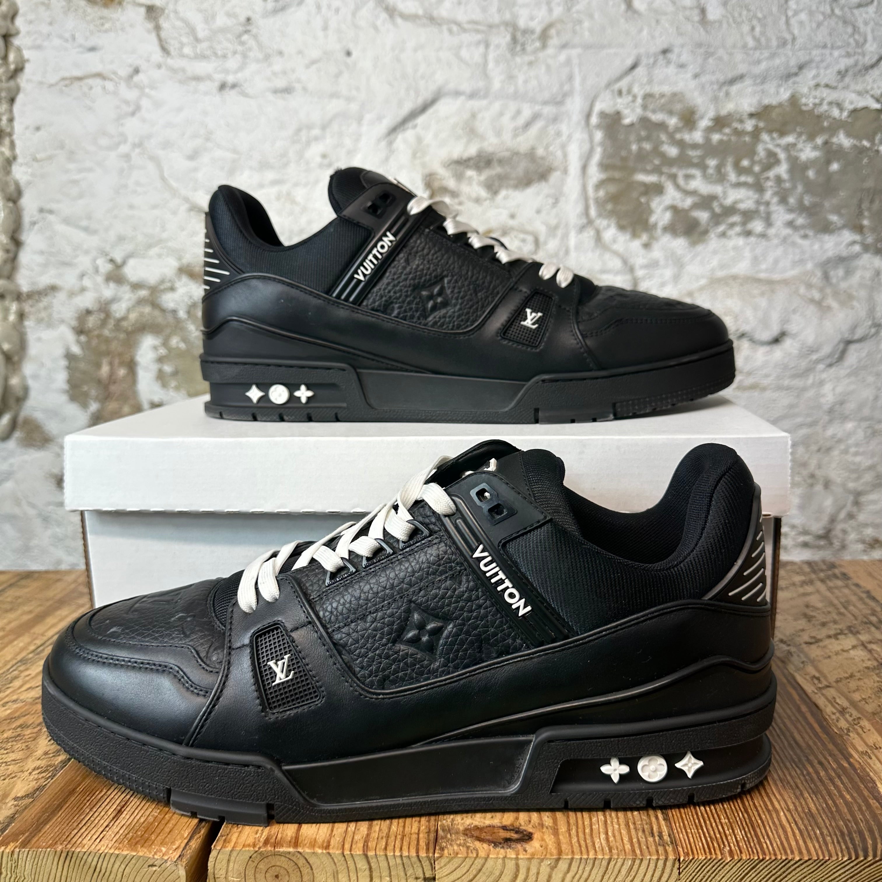 Louis Vuitton Triple Black Trainer Sneaker Sz 11.5 (10LV)