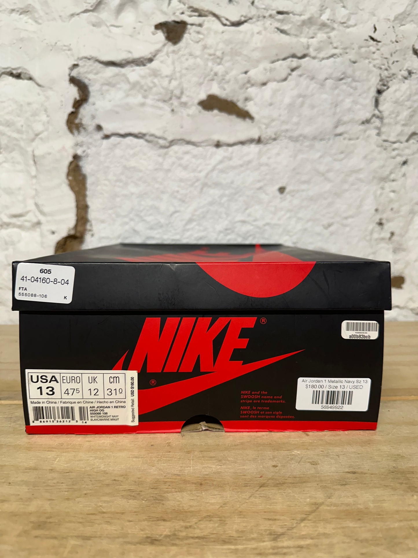 Air Jordan 1 High Metallic Navy Sz 13