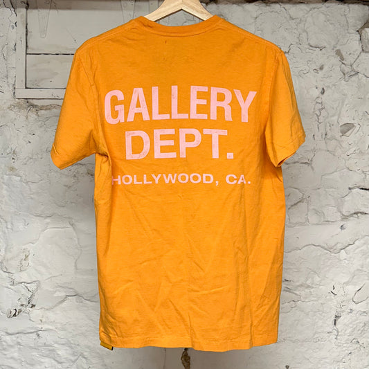 Gallery Dept Orange Pink Logo T-Shirt Sz S