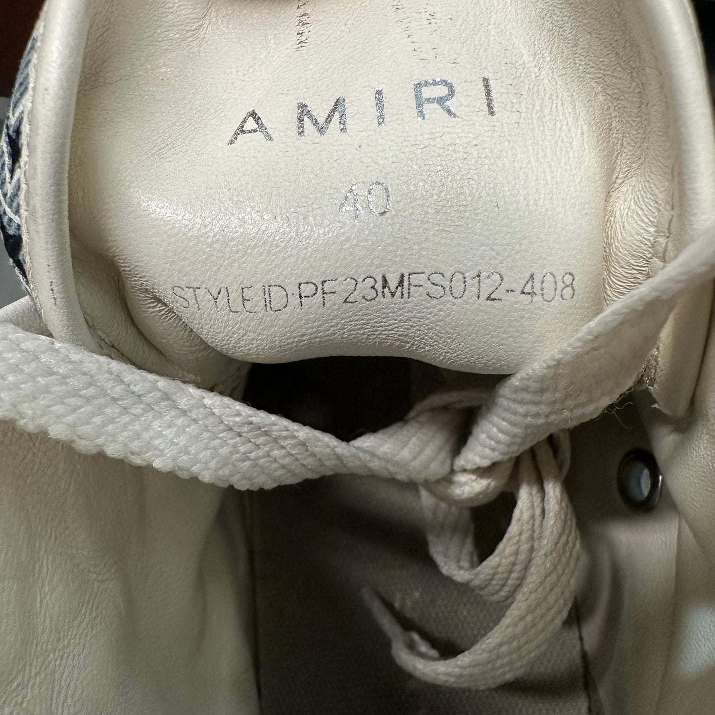 Amiri High White MA Blue Paisley Cream Sneaker Sz 7 (40)