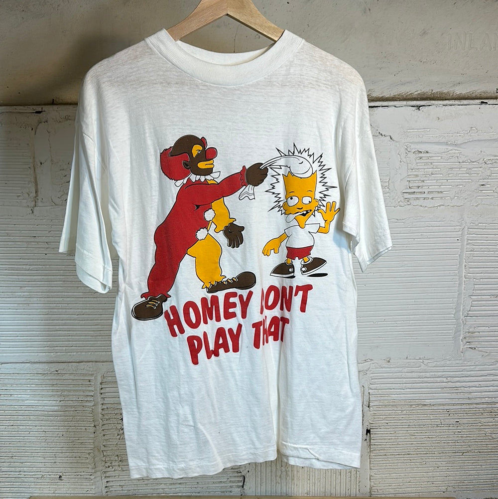 Bootleg Bart Simpson Clown White Tee Sz L
