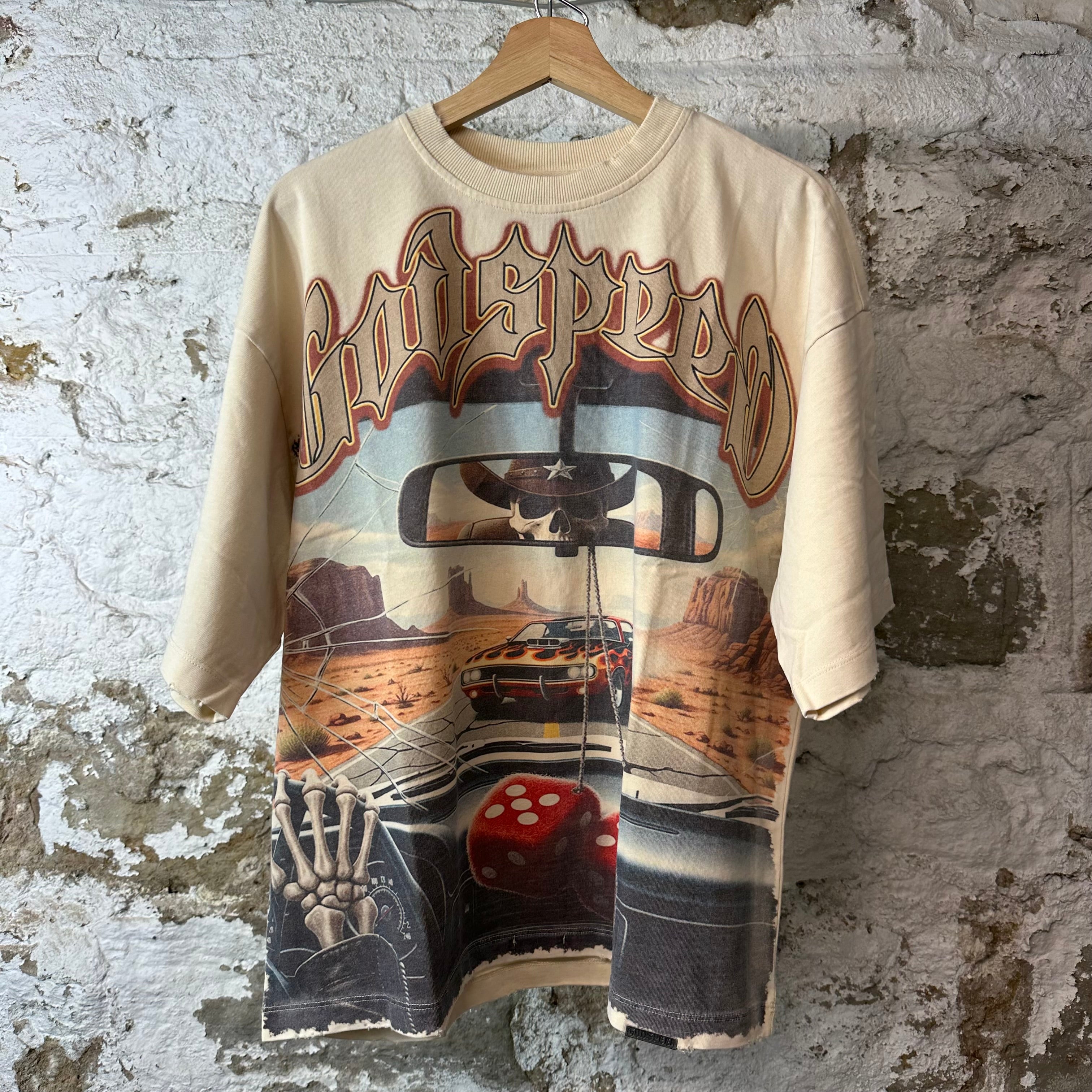 Godspeed On The Run Cream T-Shirt NEW