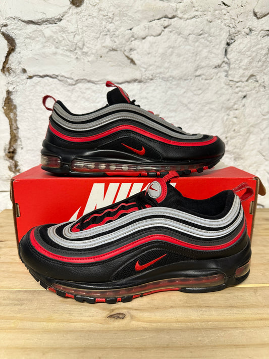 Nike Air Max 97 Black Red Silver Sz 9