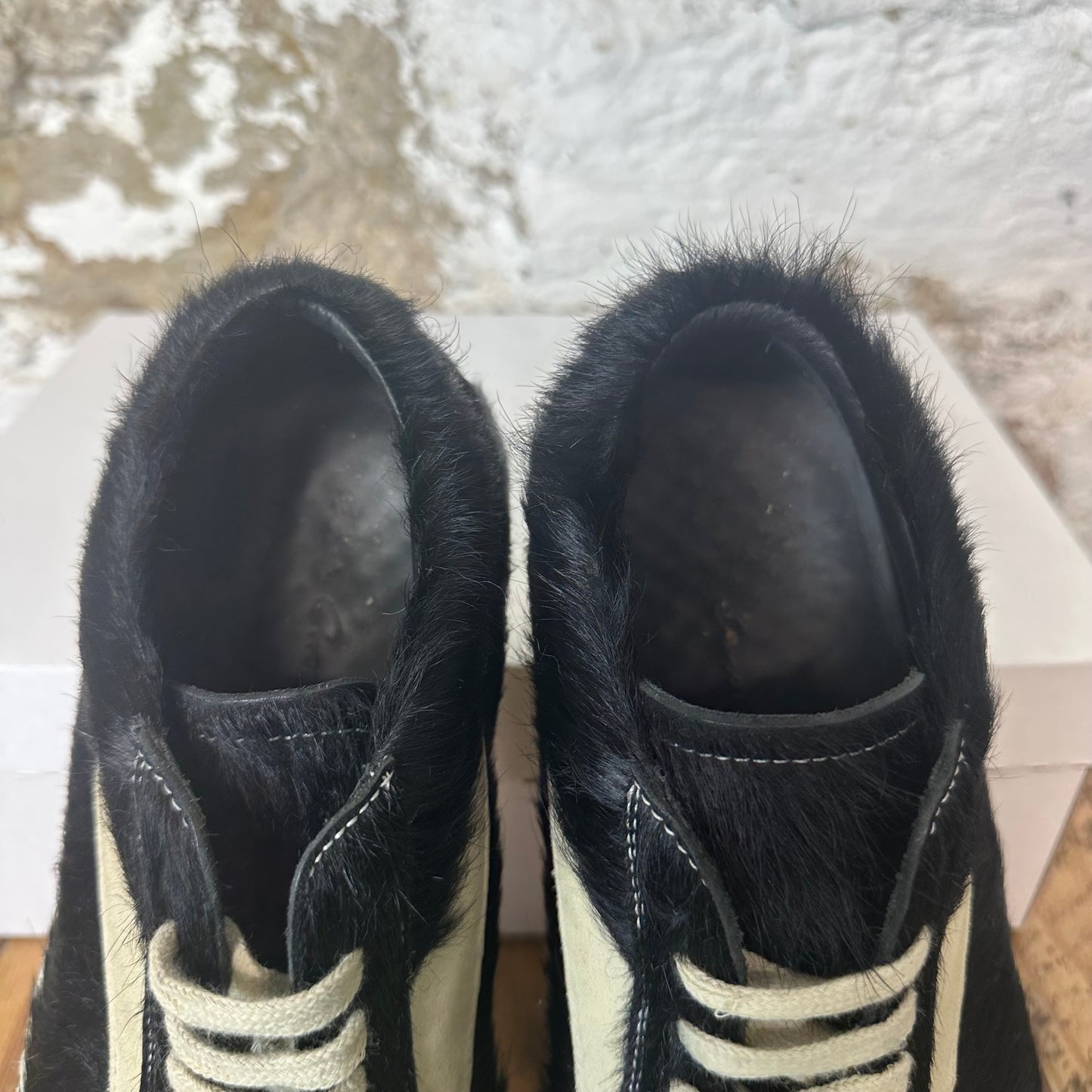 Rick Owens Pony Hair Black Milk Sneaker Sz 8.5 (41.5)
