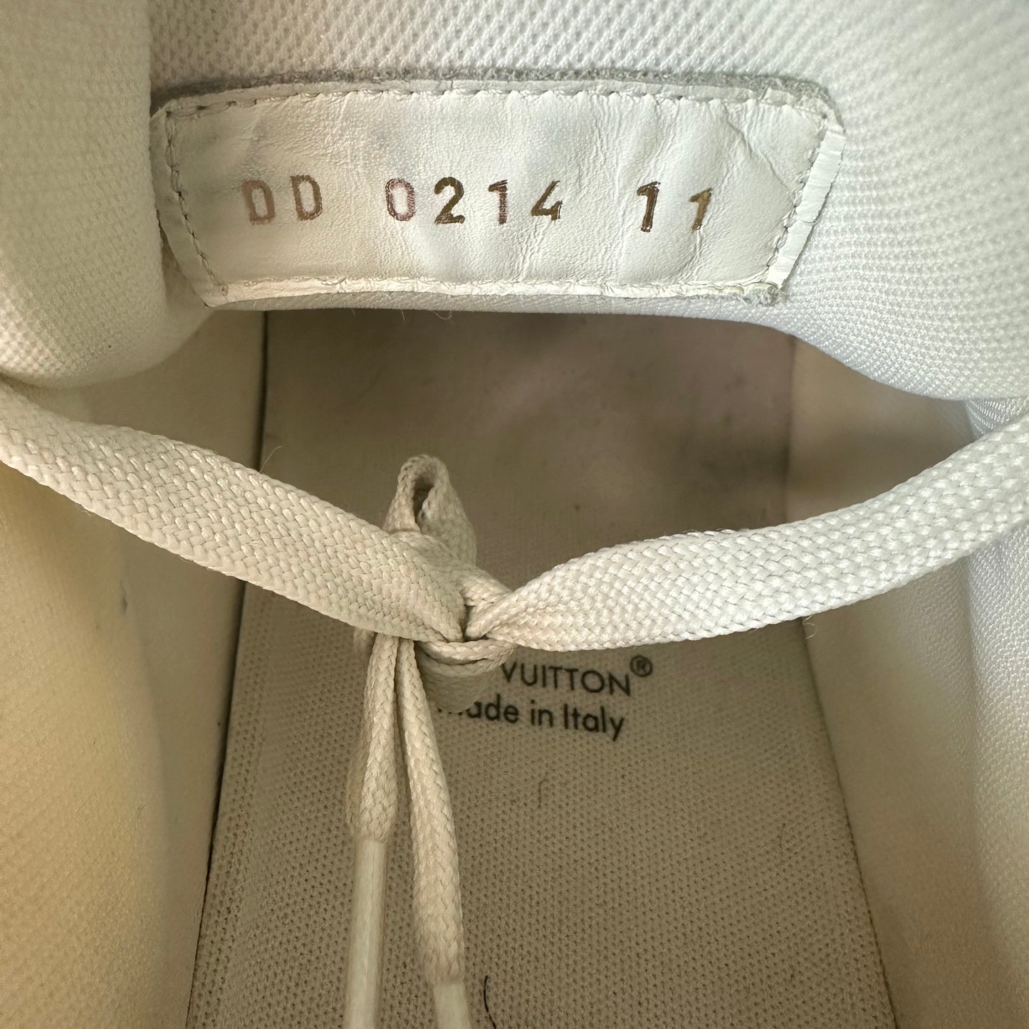 Louis Vuitton Denim Damier White Trainer Sneaker Sz 12.5 (11LV)