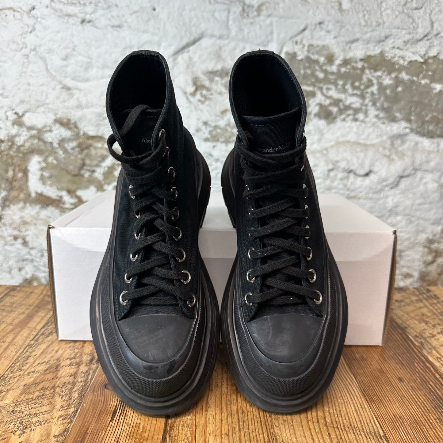 Alexander McQueen Triple Black Tread Boot Sz 4.5 (36.5)