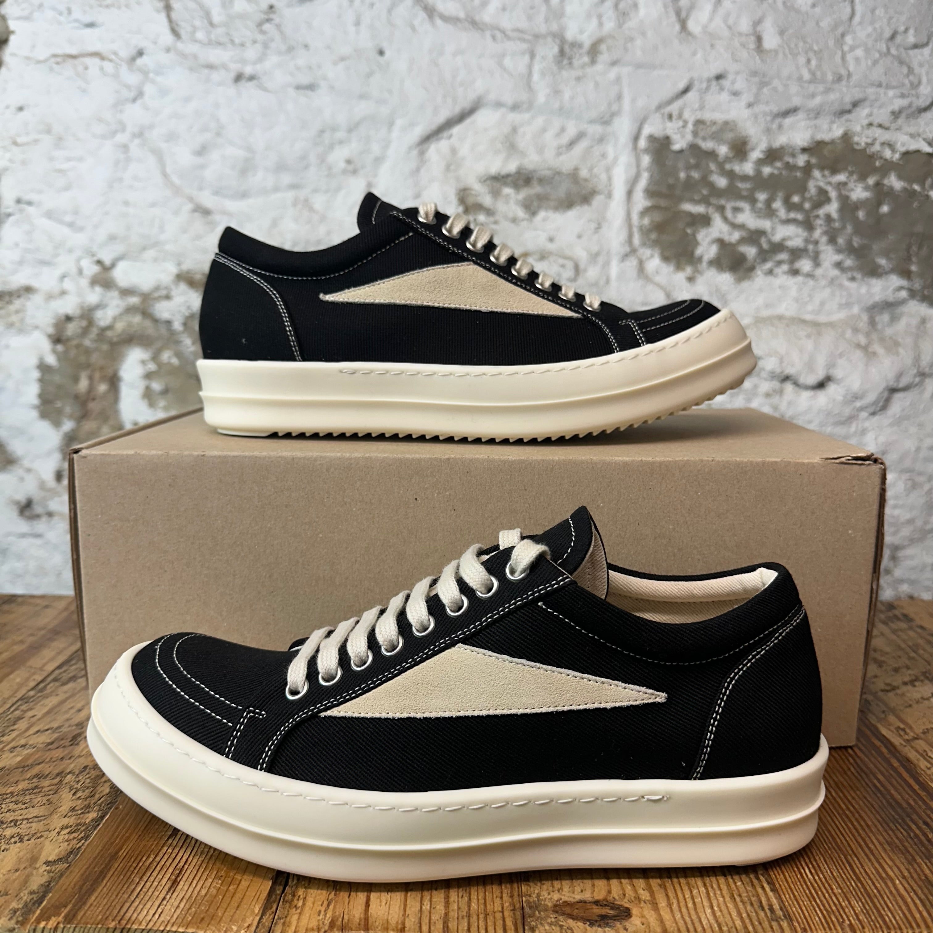 Rick Owens Vintage Black Milk Sneaker Sz 8 (41) DS