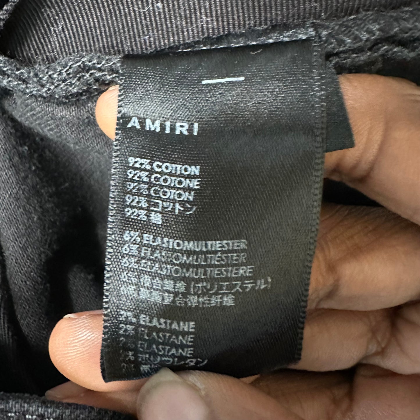 Amiri Red Tie Dye Core Logo Black Denim Jeans Sz 36