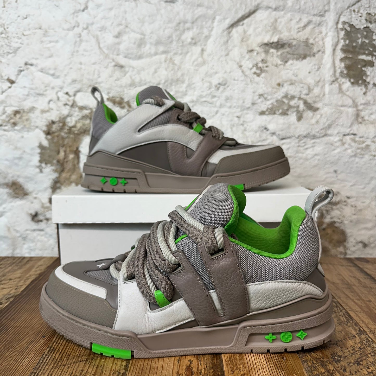 Louis Vuitton Colm Dillane Green Gray Skate Sz 10.5 (9LV) No Box