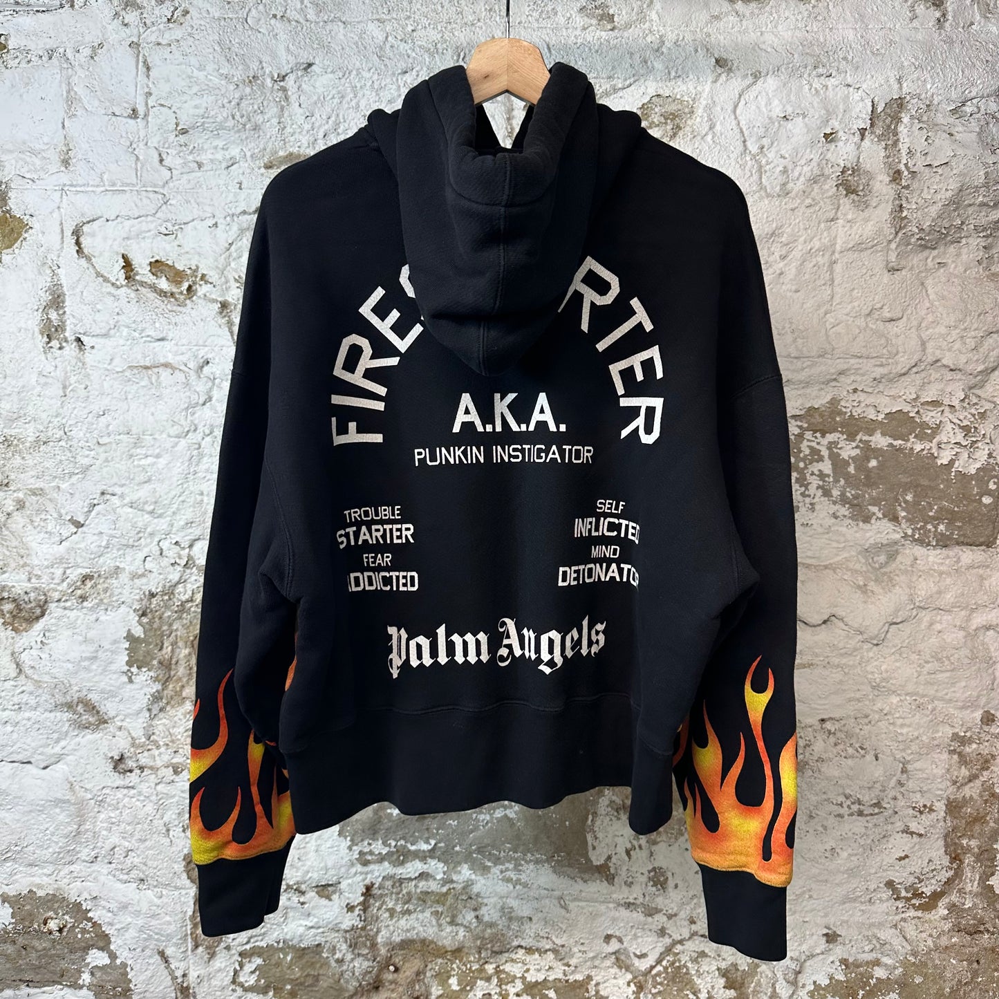 Palm Angels Firestarter Hoodie Black Sz XS