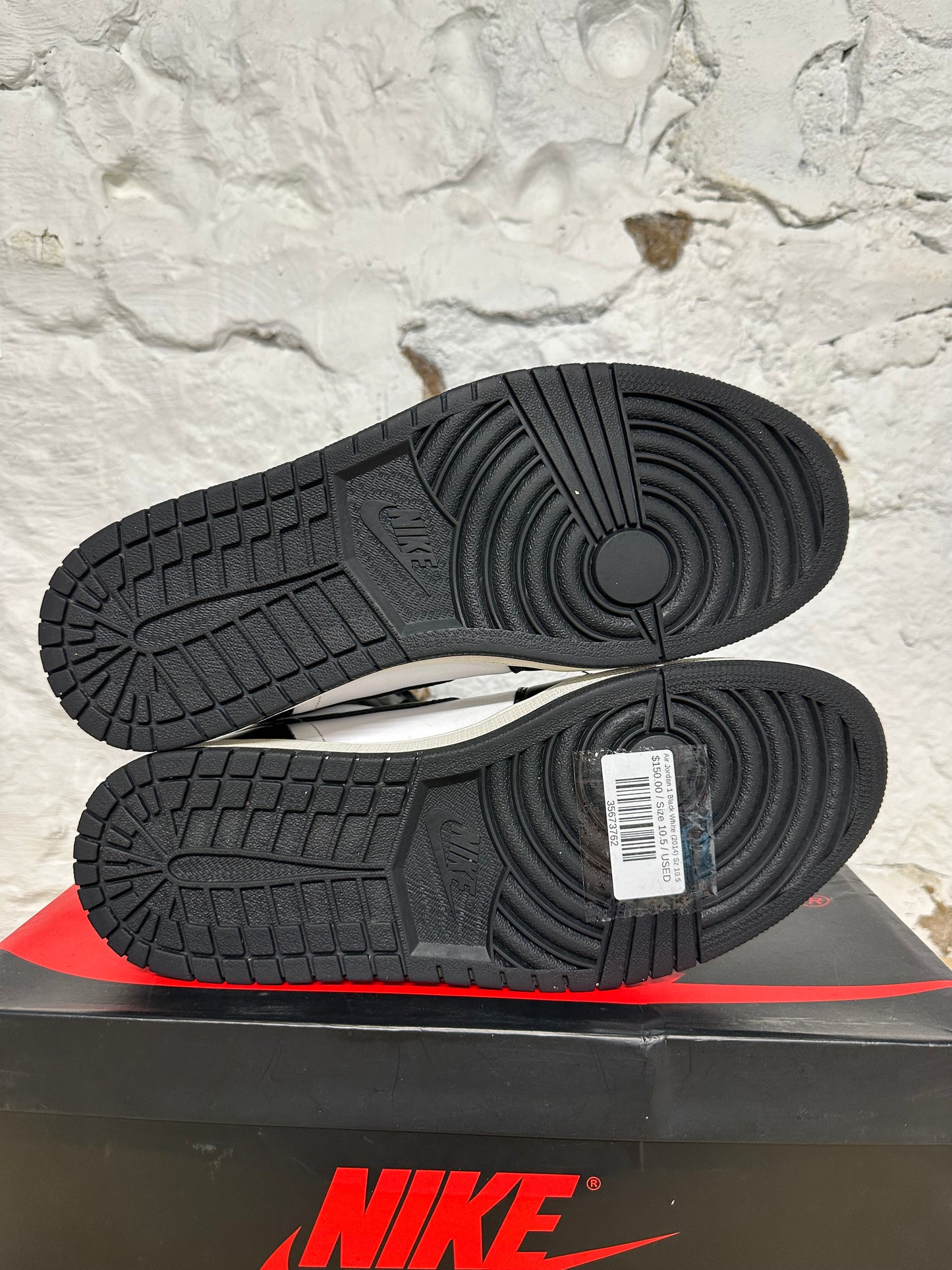 Air Jordan 1 High Black White (2014) Sz 10.5