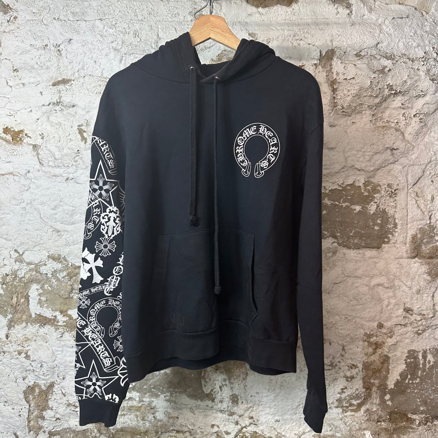 Chrome Hearts Sleeve Stencil Black Hoodie Sz XS