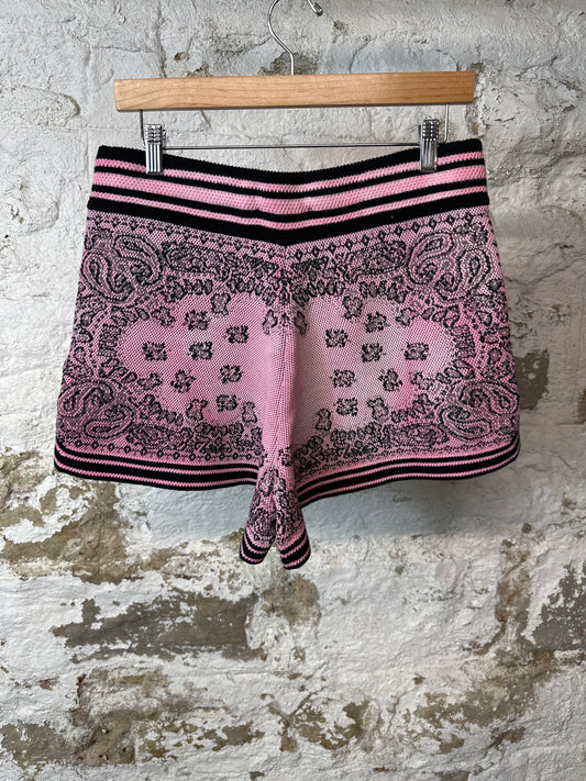 Amiri Pink Paisley Black Shorts Sz L
