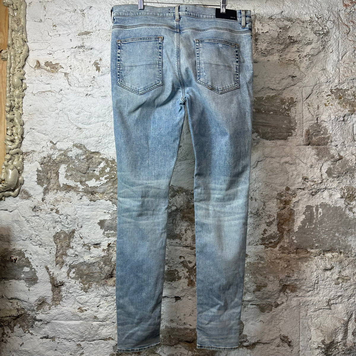 Amiri Knee Hole Washed Blue Denim Jeans Sz 38