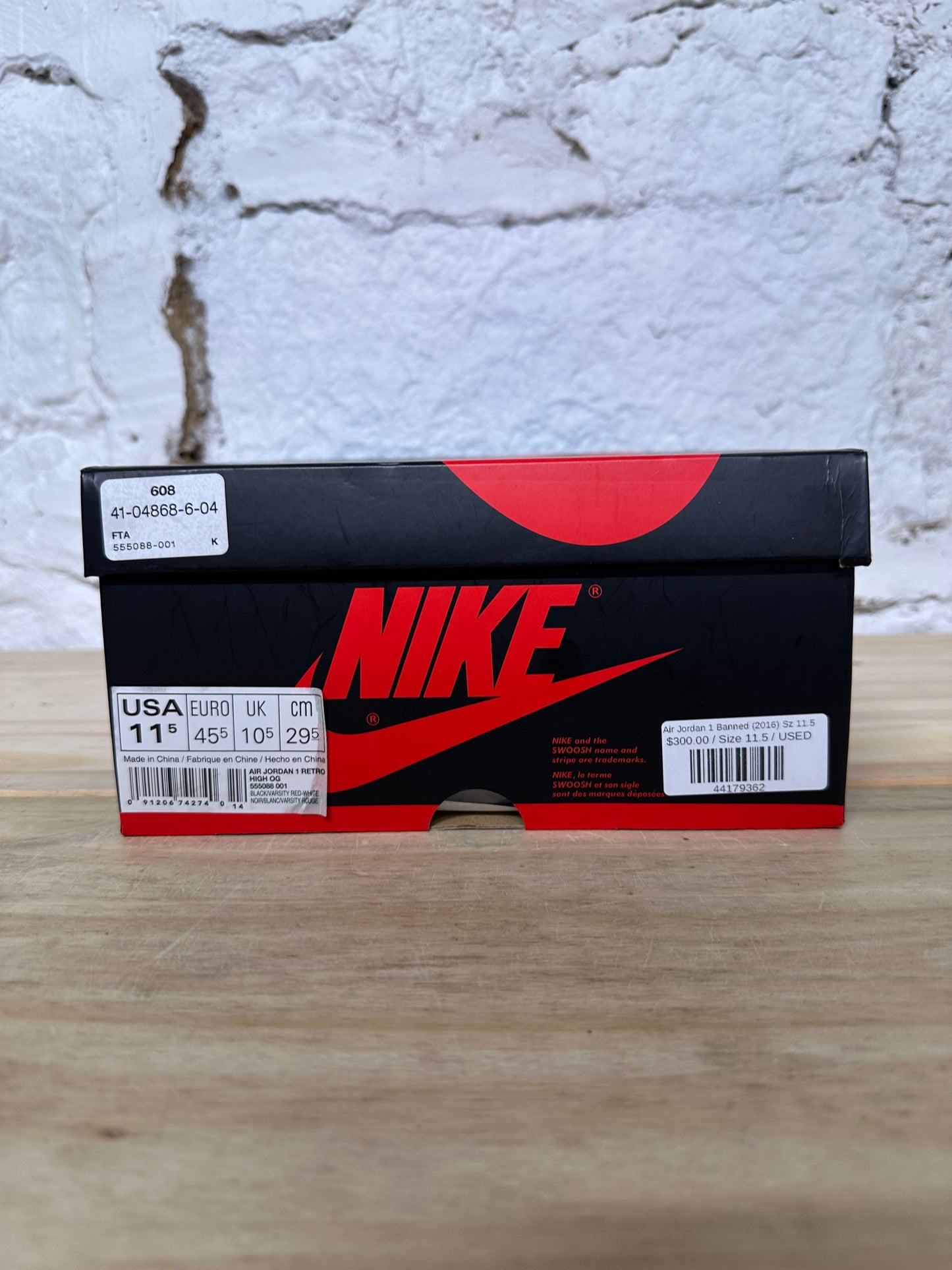 Air Jordan 1 High Bred Banned (2016) Sz 11.5