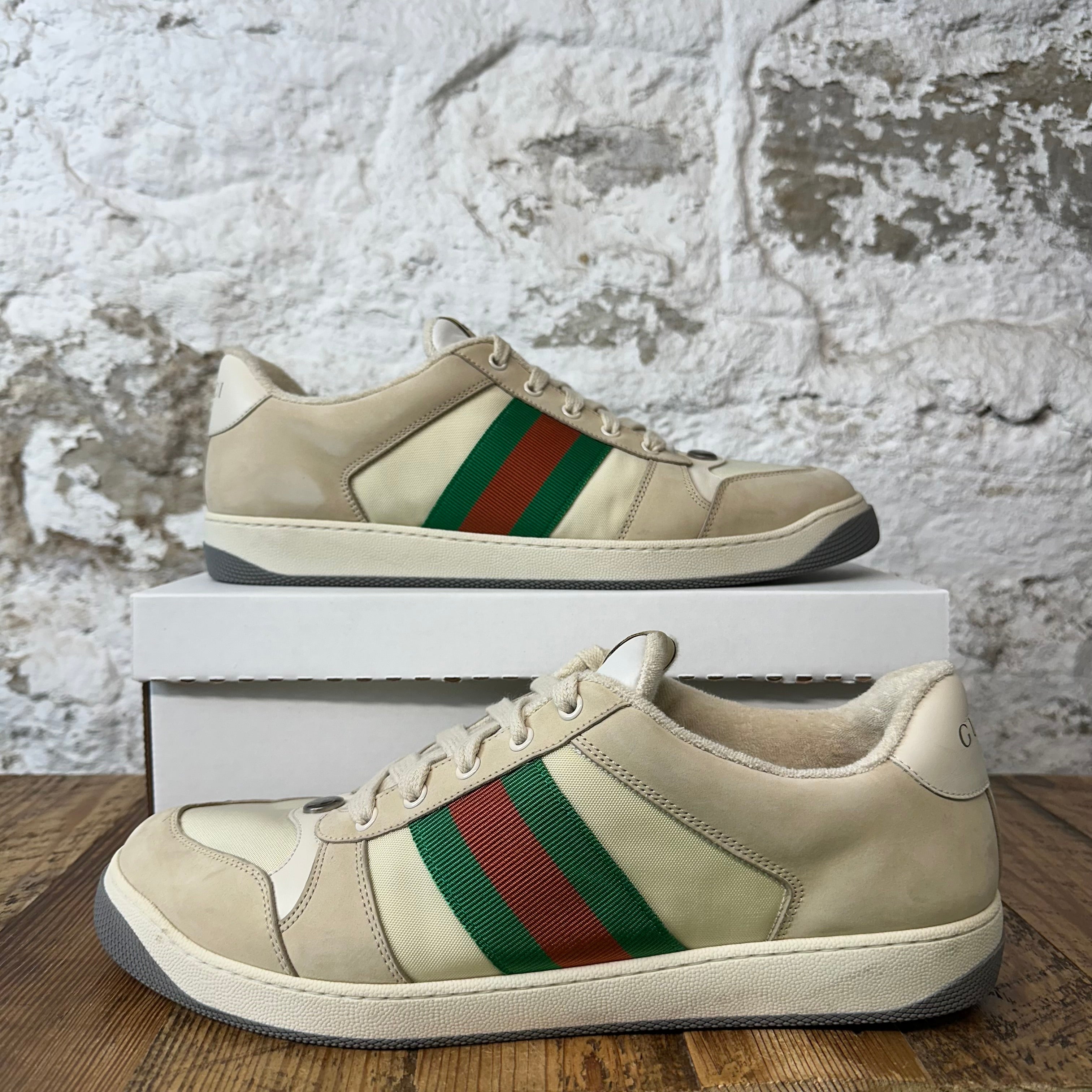 Gucci Screener Tan Cream Sneaker Sz 13 No Box