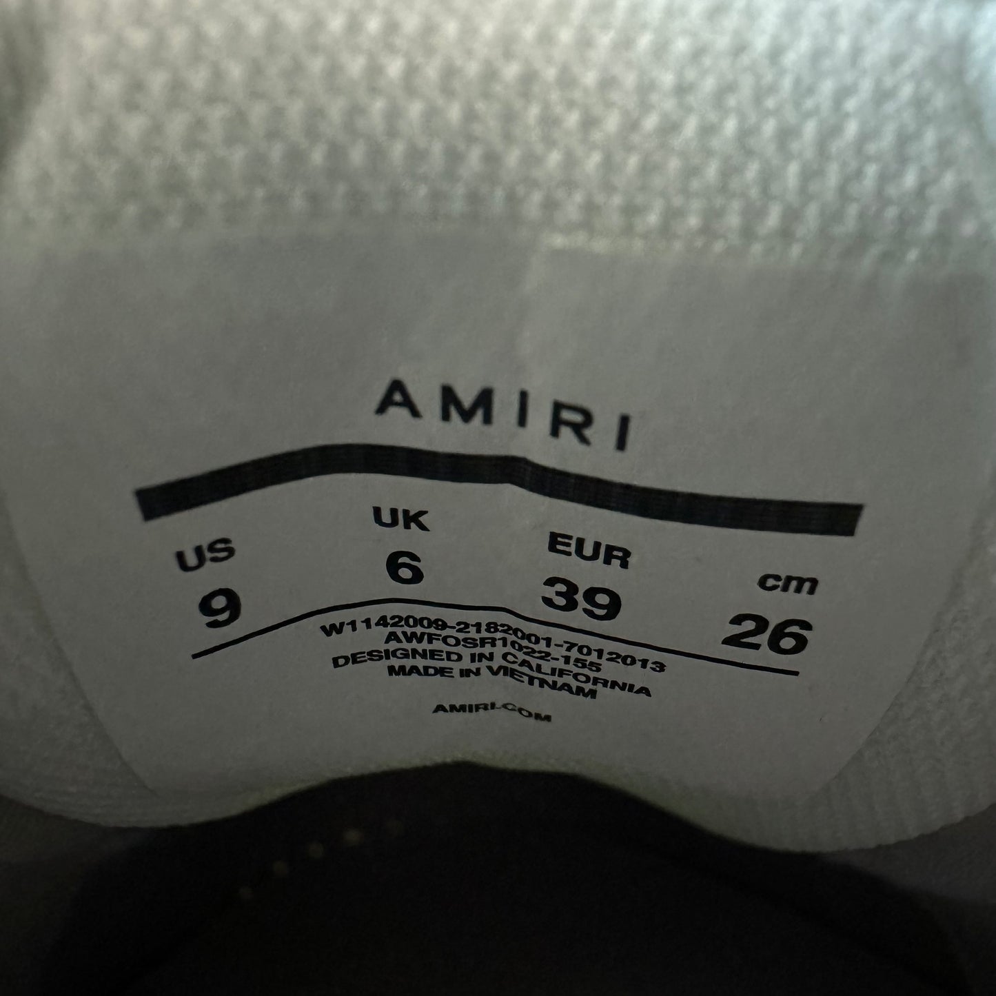 Amiri Silver Skeleton White Cream Sneaker Sz 6.5 (39) DS