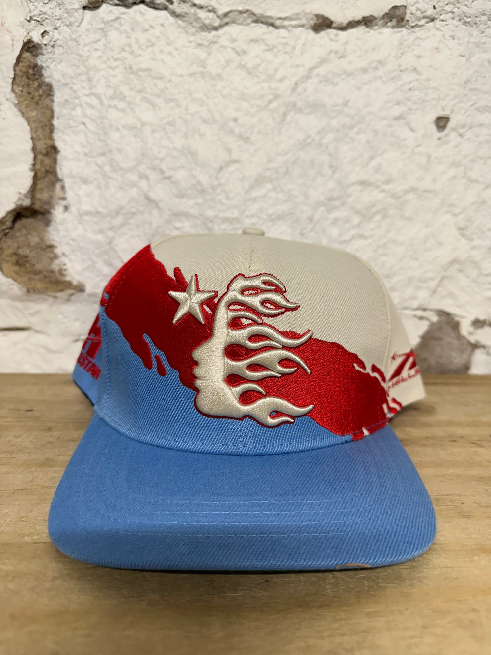 Hellstar Paintbrush Blue Red Cream Snapback Hat DS