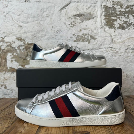 Gucci Stripe Silver Ace Sneaker Sz 10