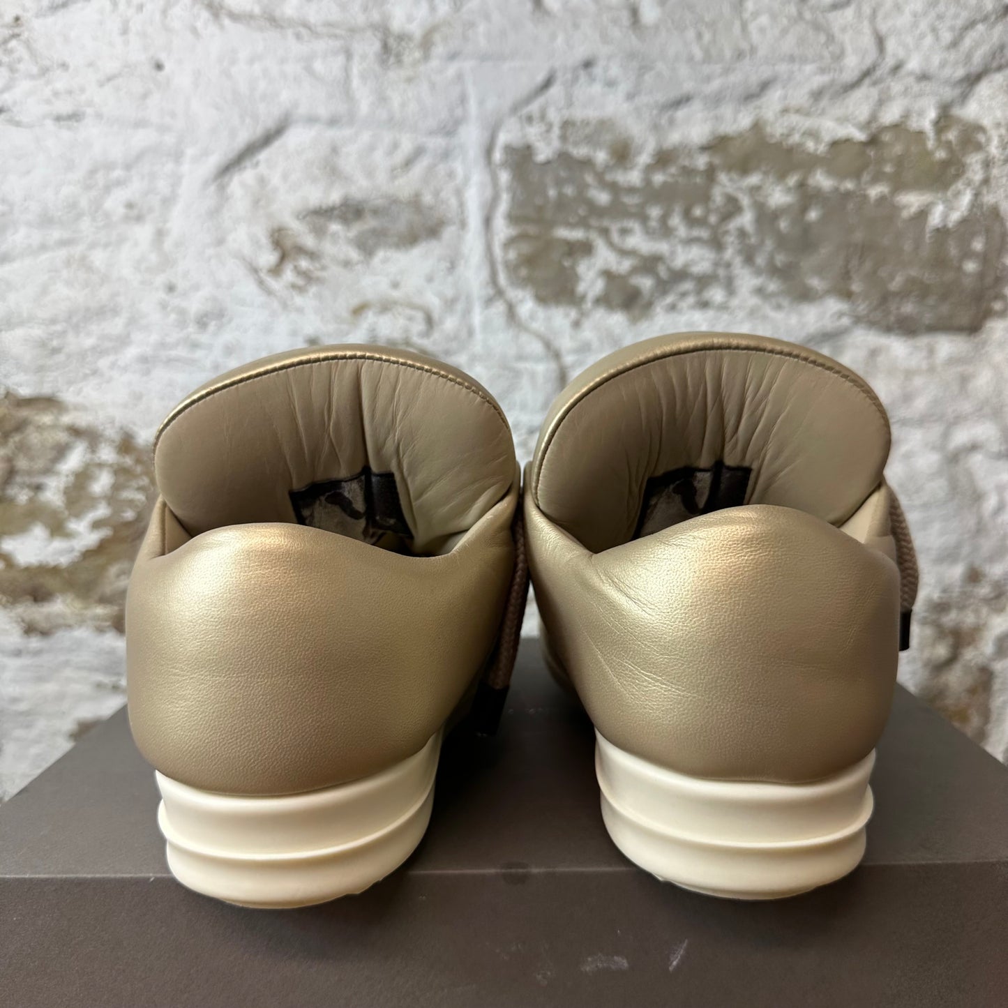 Rick Owens Jumbo Lace Puffer Gold Milk Sneaker Sz 7.5 (40.5)