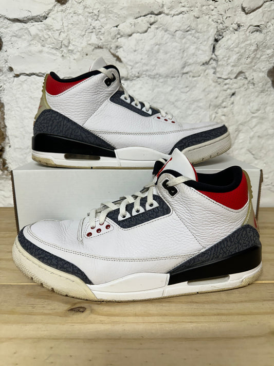 Air Jordan 3 Fire Red Denim Sz 12