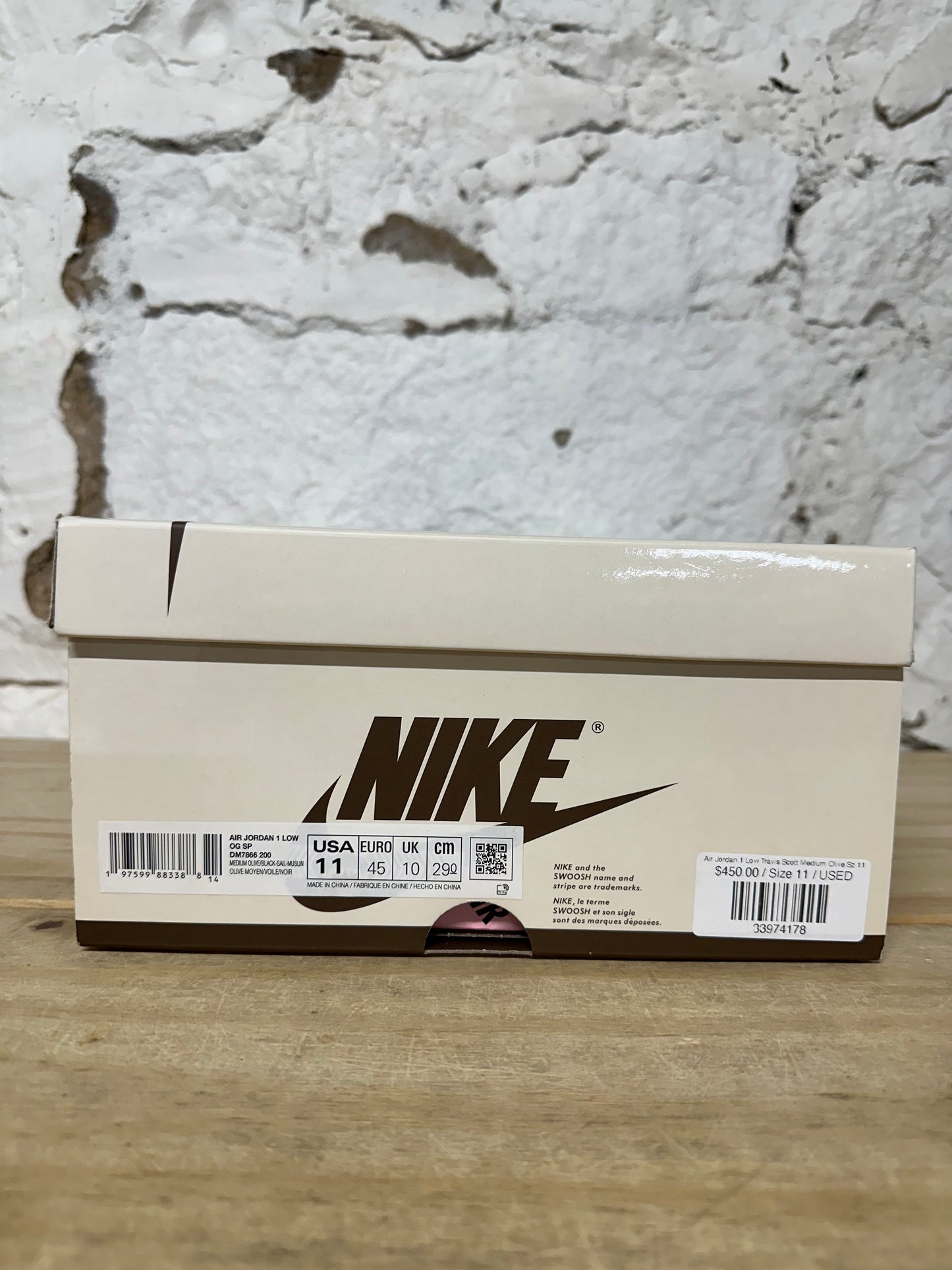 Air Jordan 1 Low Travis Scott Medium Olive Sz 11