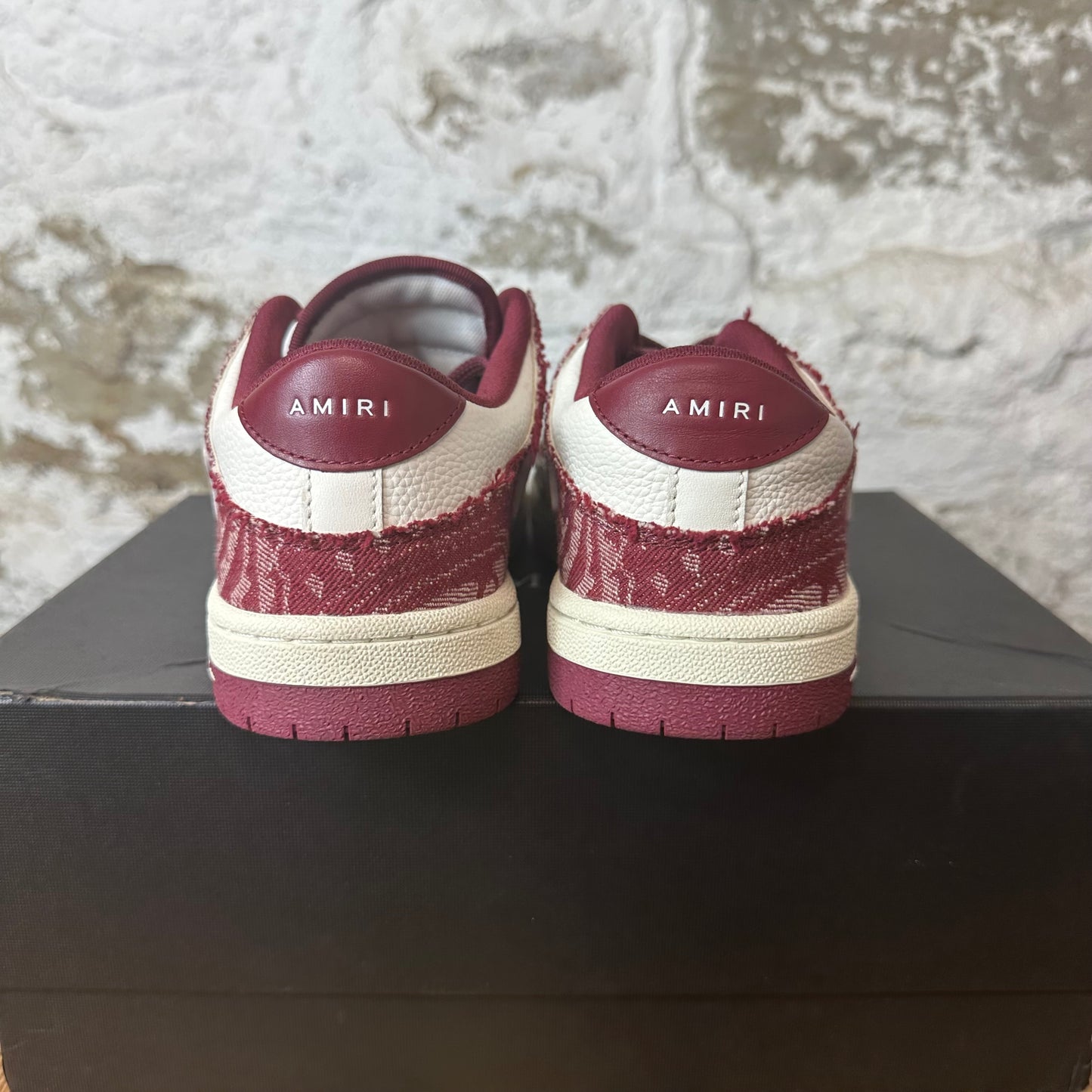 Amiri White Skeleton Burgundy White Sneaker Sz 7 (40)