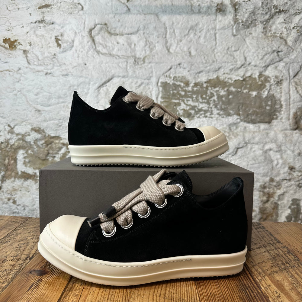Rick Owens Jumbo Lace Black Suede Milk Sneaker DS