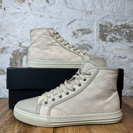 Gucci High Beige GG Monogram Sneaker Sz 8.5