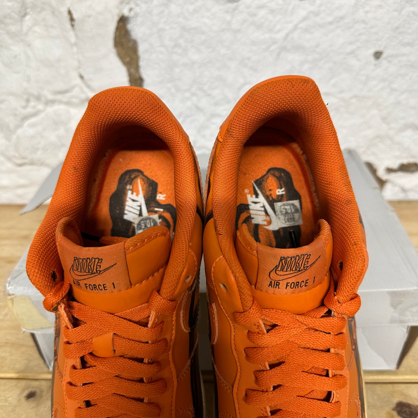 Nike Air Force 1 Low Orange Skeleton Halloween Sz 10.5