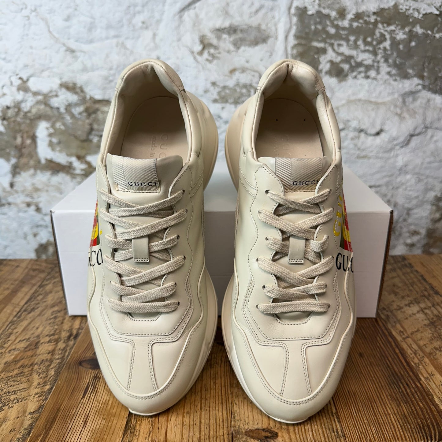 Gucci Rhyton Vintage Logo Cream Sneaker Sz 9