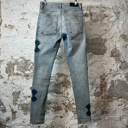 Amiri Quad Stitch Blue Denim Jeans Sz 30