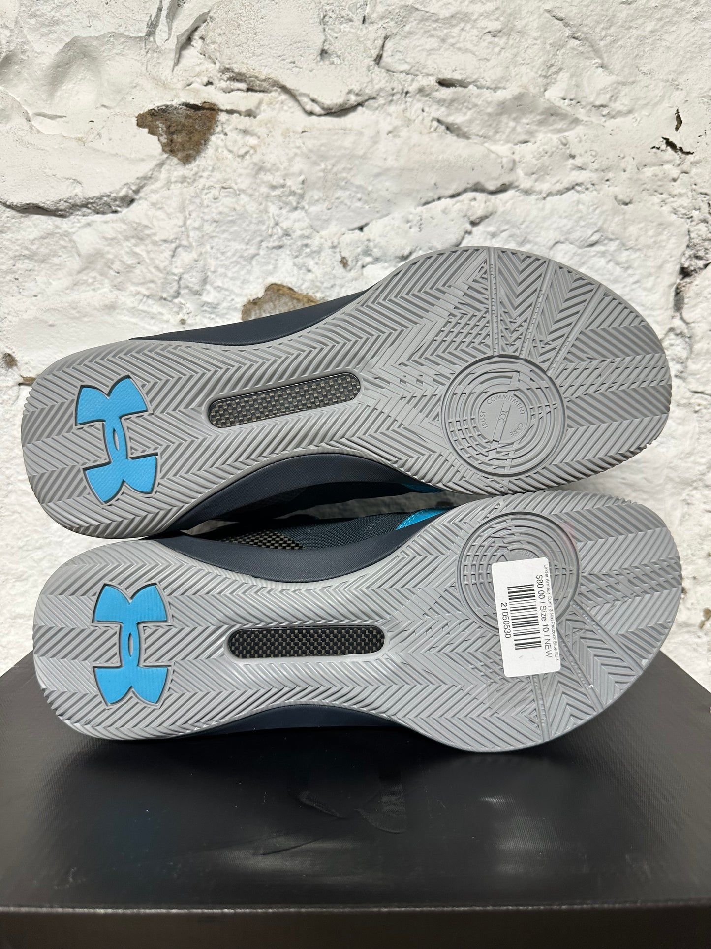 Under Armour Curry 3 Mid Peacock Blue Sz 10 DS