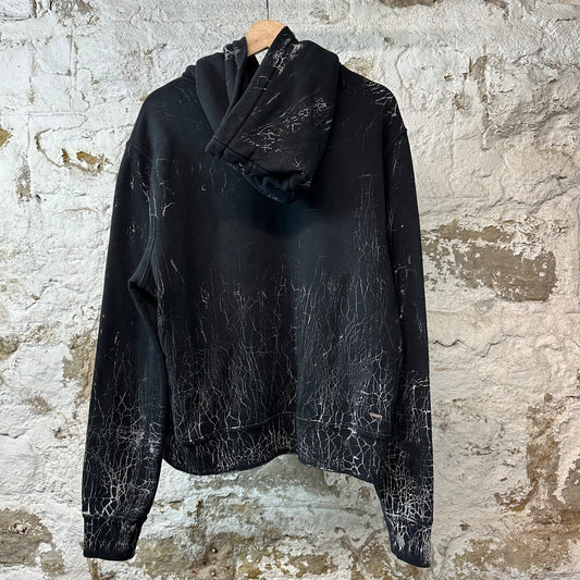 Amiri White Cracked Dye Hoodie Black Sz S