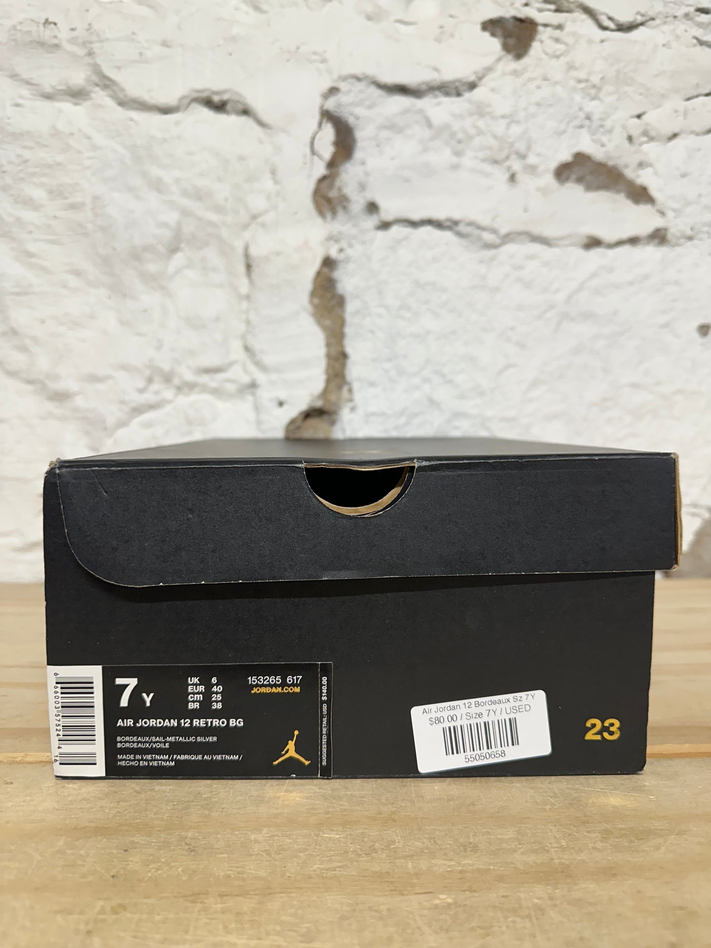 Air Jordan 12 Bordeaux Sz 7Y