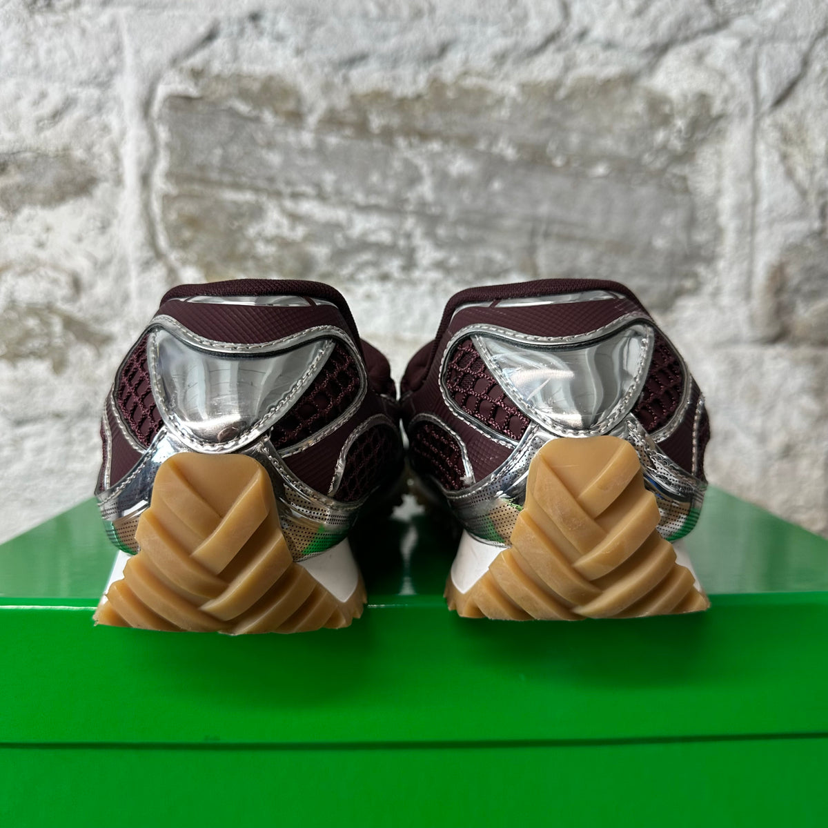 Bottega Veneta Burgundy Silver Orbit Sneaker Sz 7 (40)