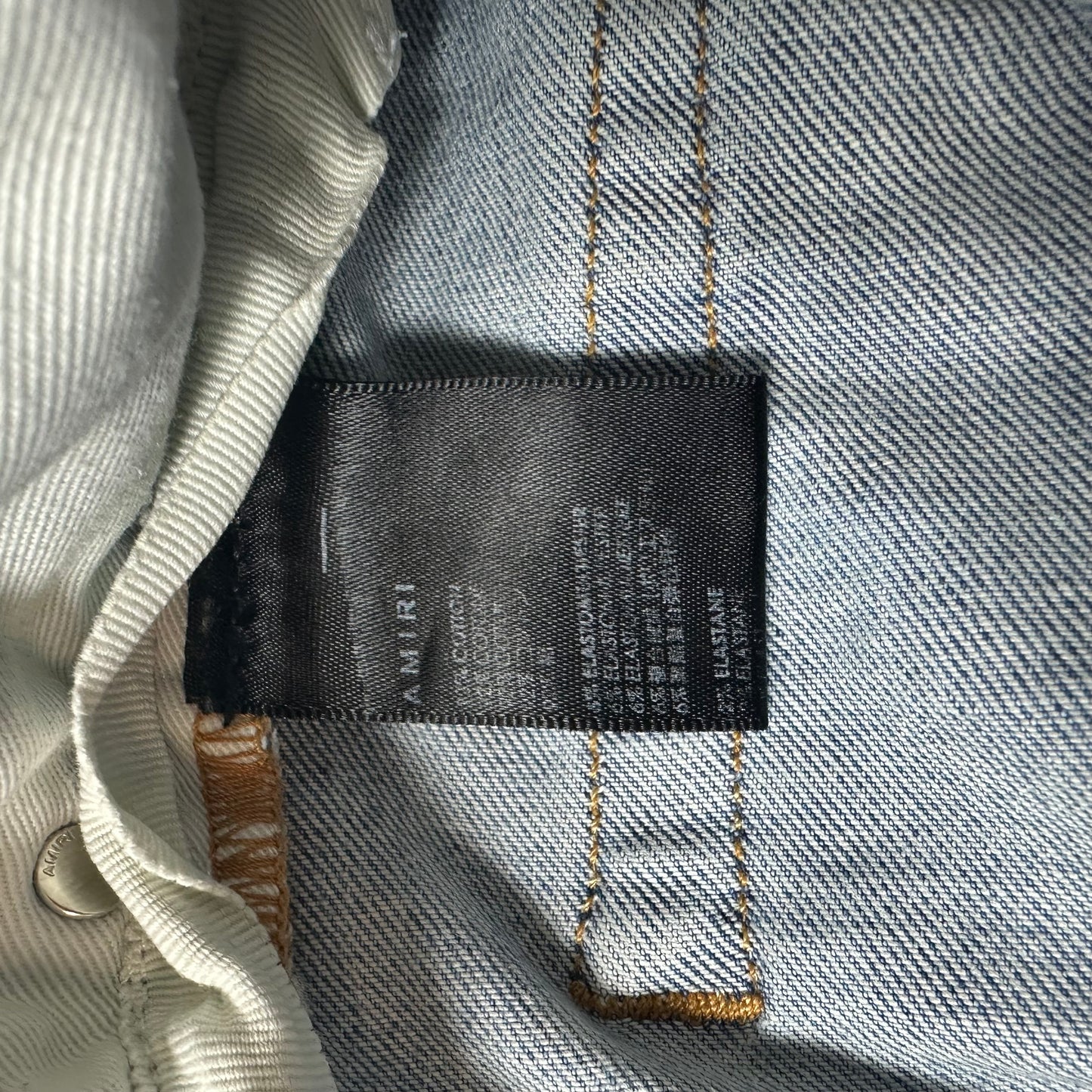 Amiri Eagle EMbroidered Patch Blue Denim Jeans Sz 32
